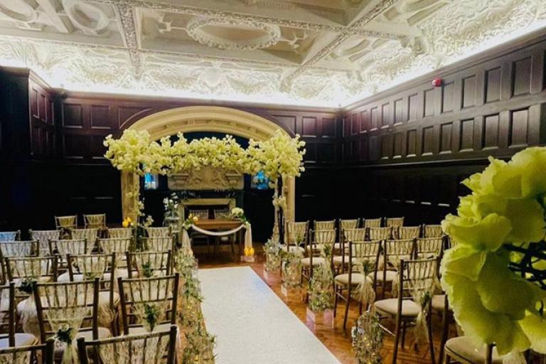 Ceremony set up in the headmasters room at the lalit london